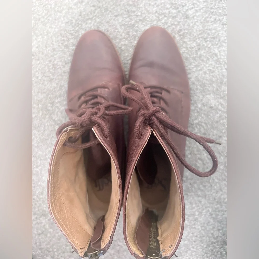 Sofft Brown Leather Ankle Boots - Picture 5 of 6
